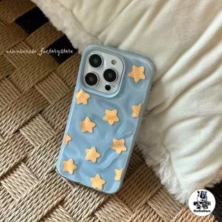 เคสไอโฟน 17 11 15 สำหรับ iPhone 16 13 11 15 14 12 Pro Max 15 14 16 7 8 Plus XR X XS Case ผ้าคลุมระบายลายคลื่นดาวน้อยสด