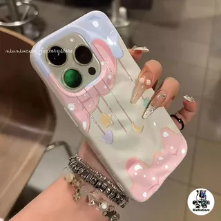 สำหรับ iPhone 13 16 11 15 17 14 12 Pro Max 15 14 16 7 8 Plus XR X XS Case สําหรับ เคสไอโฟน 17 15 INS ครีมดาวดวงจันทร์