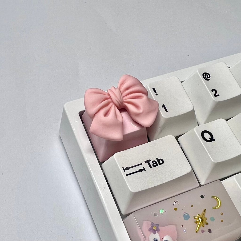 keycap keycaps keycaps custom โบว์แกนไขว้น่ารักOEMปุ่มกดสามมิติ