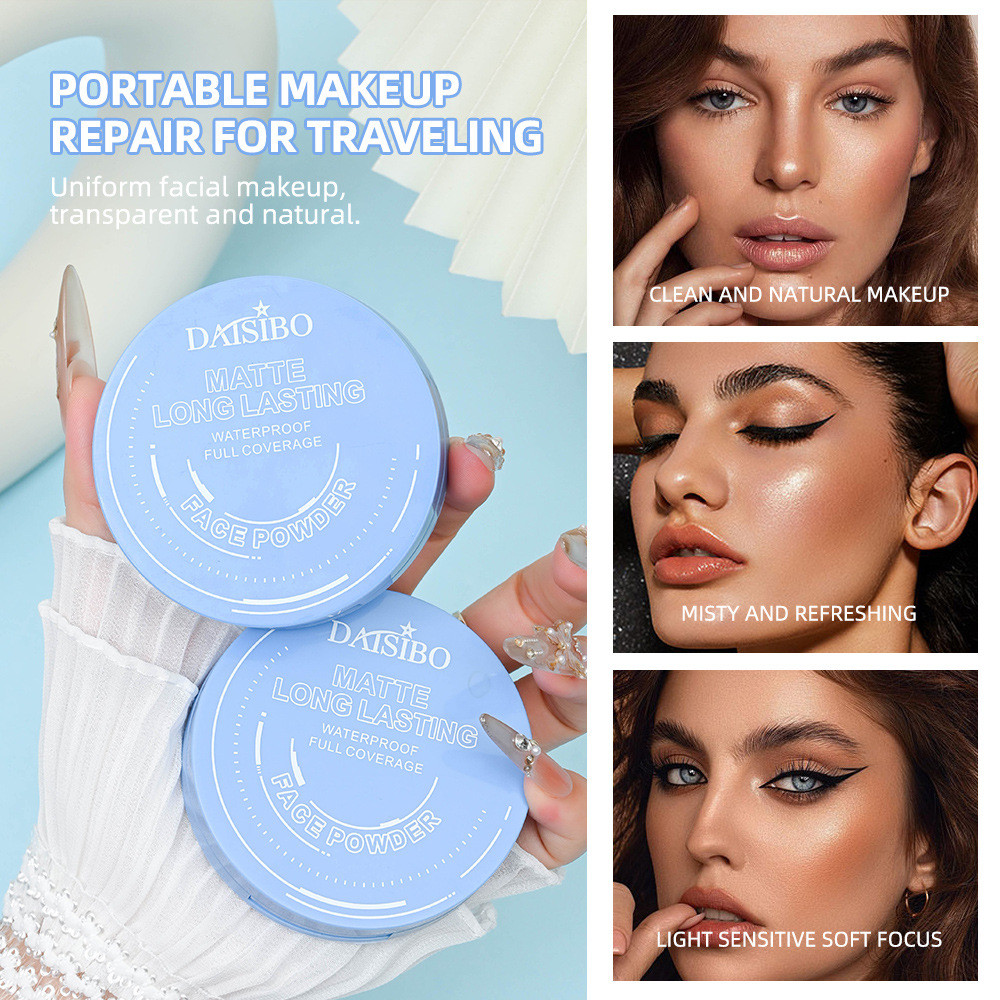 SHEDOES SHEDOES Silky Matte Soft Light Fixing แต่งหน้า Pressed Powder Oil Control Sweatproof กันน้ํา