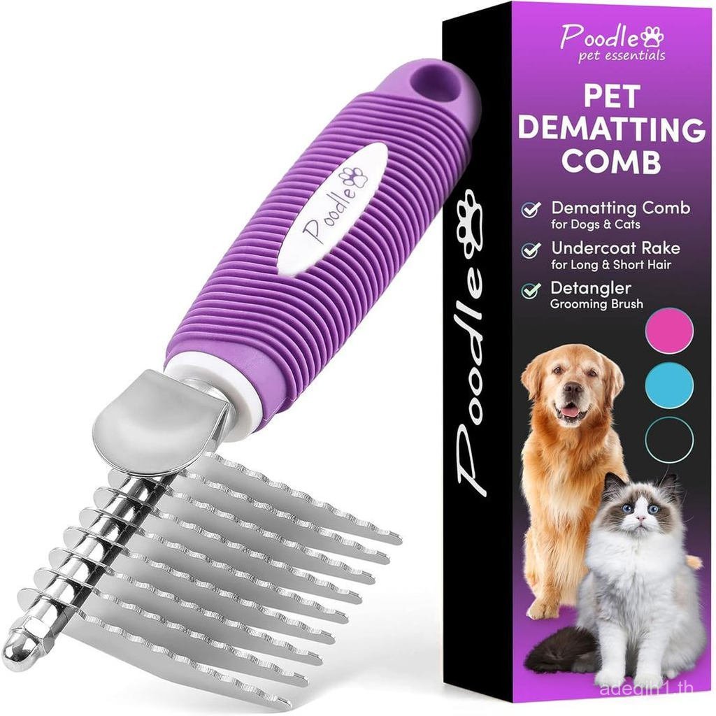 PoodleDemattingFurRakeCombrforsands-Long2.5"SteelSafetyBladesMetalComblingMattedorKnottedUndercoatHa
