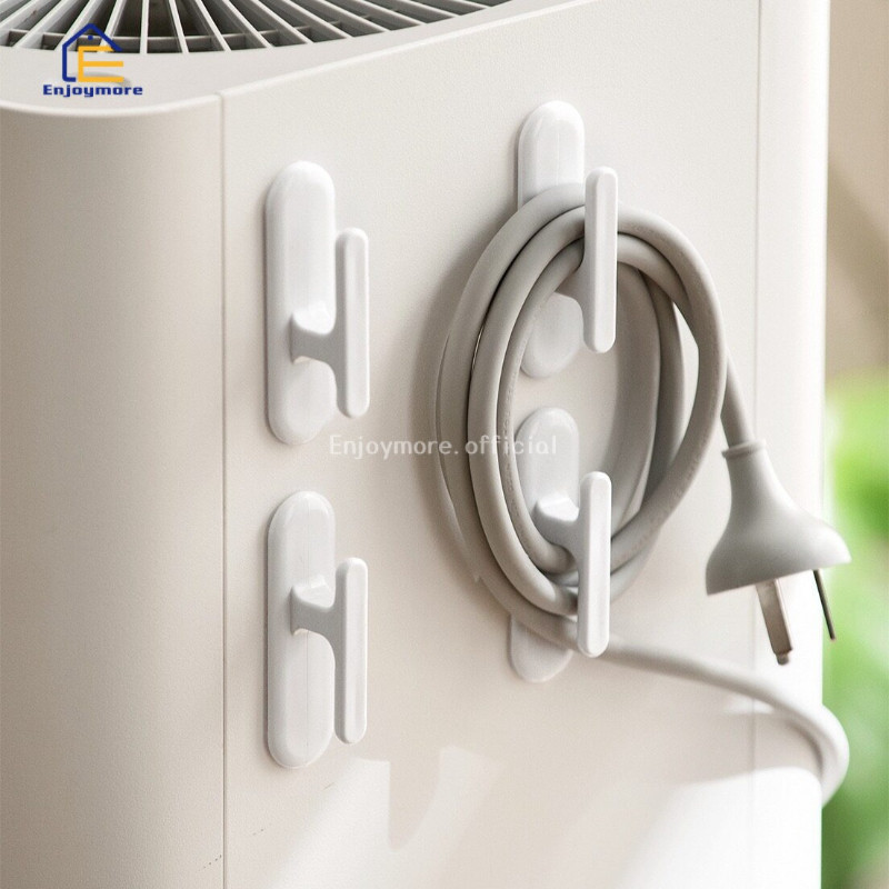 Enjoymore ตัวยึดจัดเก็บสายไฟ（set 2 ชิ้น） ตัวหนีบสายชาร์จ USB มีกาวในตัว สำหรับจัดเก็บสายไฟ