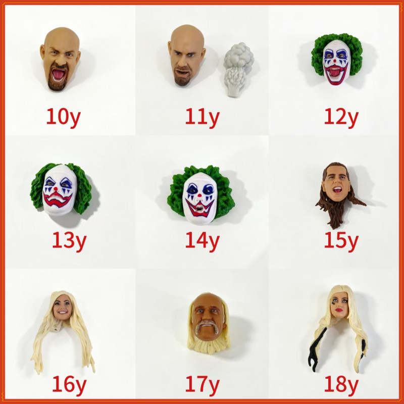 WWE Figures Wrestler ตุ๊กตาหัวแกะสลักอุปกรณ์เสริม Goldberg แกะสลักหัว