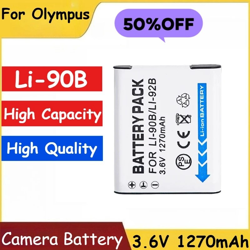 Li-92B Li-90B แบตเตอรี่กล้อง 3.6V 1270mAh สําหรับ Olympus Tough TG6 TG5 TG4 TG3 DB-110 SH-1/2 SH3 SH