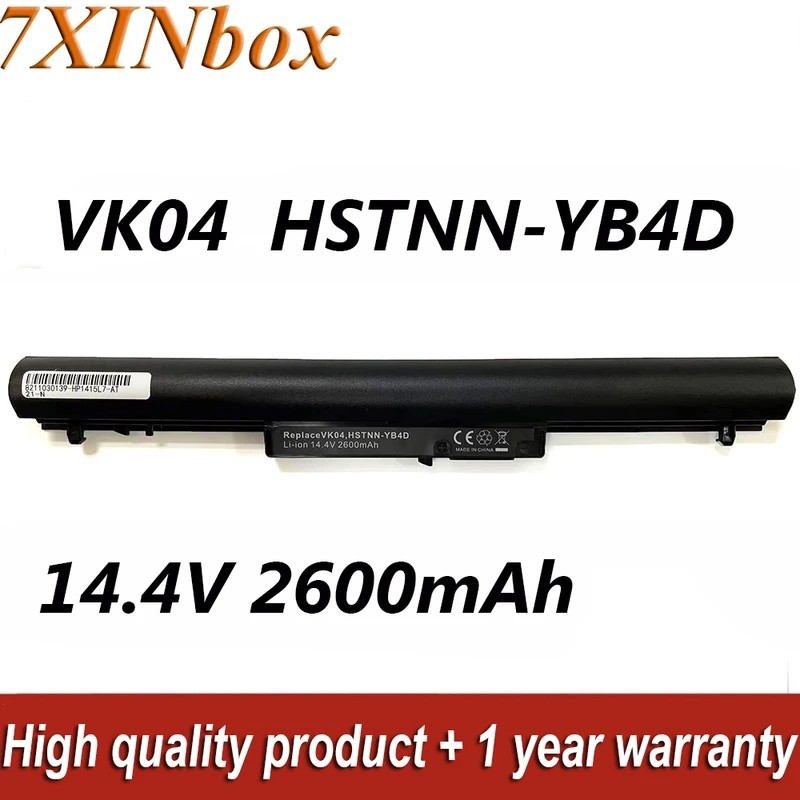 7XINbox 14.4V 2600mAh HSTNN-YB4D VK04 แบตเตอรี่แล็ปท็อปสําหรับ HP Pavilion Sleekbook 14 14T 14Z 15 1