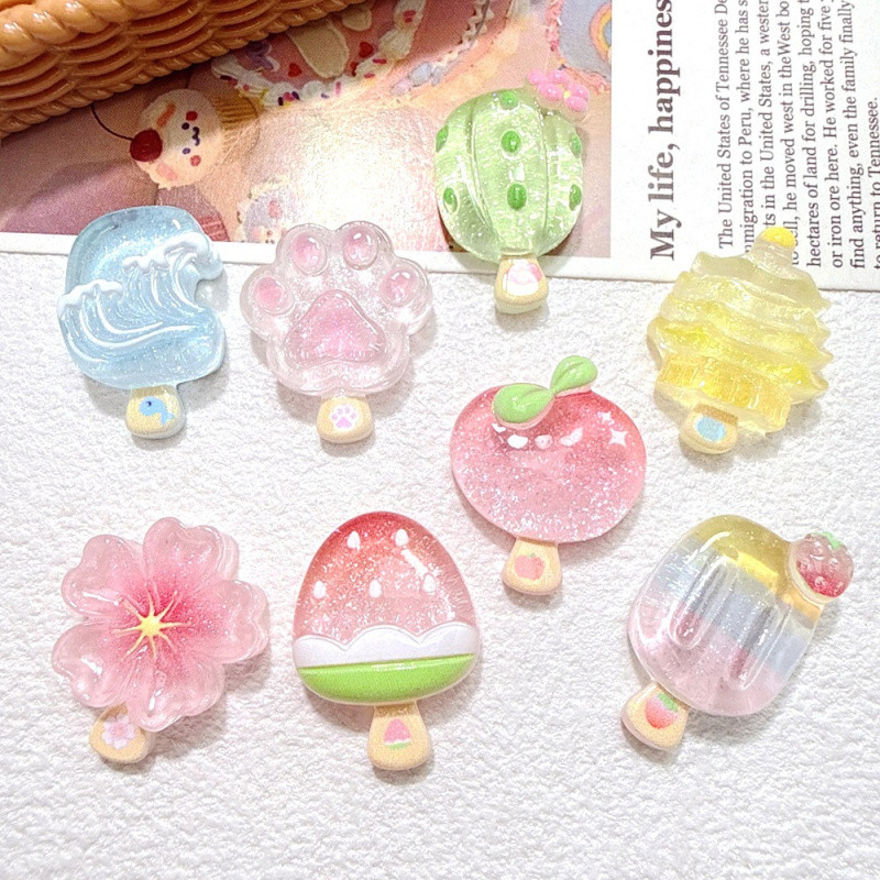 อุปกรณ์เรซิน DIY DIY การ์ตูนเงาขนมหวานชุดไอศกรีม DIY ครีมกาว Handmade กิ๊บติดผมเคสโทรศัพท์อุปกรณ์เสริม Handmade อุปกรณ์เสริม