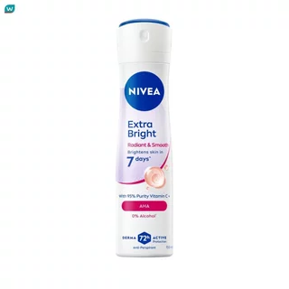 Nivea นีเวีย สเปรย์ เอ็กซ์ตร้า ไบรท์ เรเดียนท์ แอนด์ สมูท 150 มล. ลดเหงื่อ ระงับกลิ่นกาย