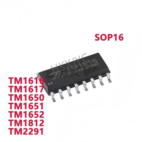 5PCS TM1616 TM1617 TM1650 TM1651 TM1652 TM1812 TM2291 SOP16 ชิปควบคุมไดรฟ์ LED ในสต็อกขายส่ง