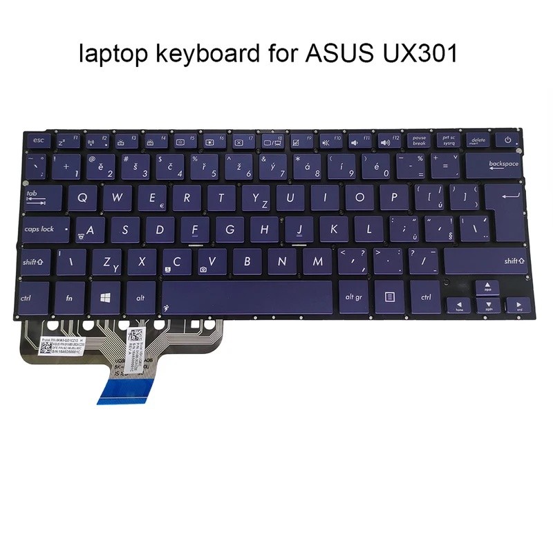US ภาษาอังกฤษภาษาละตินภาษาเช็คคําคีย์บอร์ดสําหรับ ASUS Zenbook UX301L UX301LA, CZ LA แป้นพิมพ์โน้ตบุ
