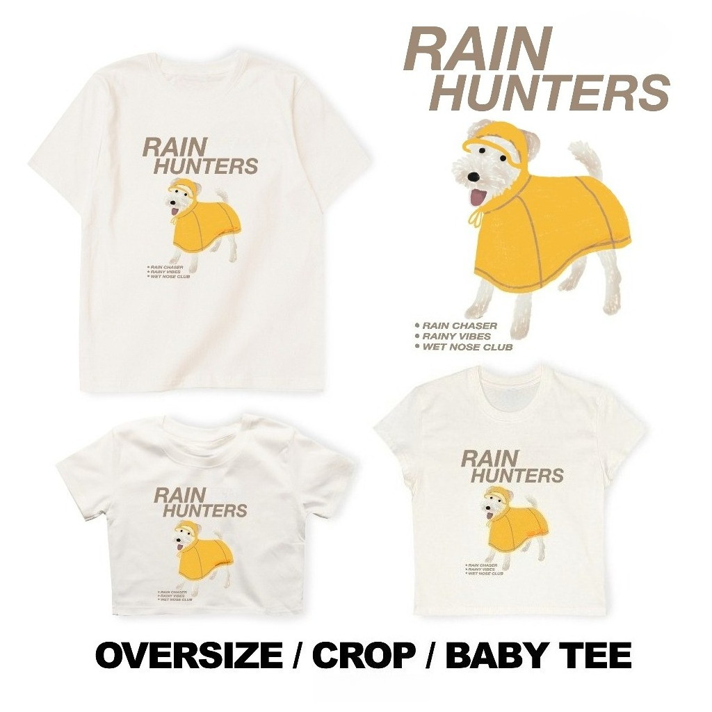 COD✅ (จัดส่งในกรุงเทพฯ) MAO Shop  - Oversize/Crop/Babytee ลาย Rain Hunters
