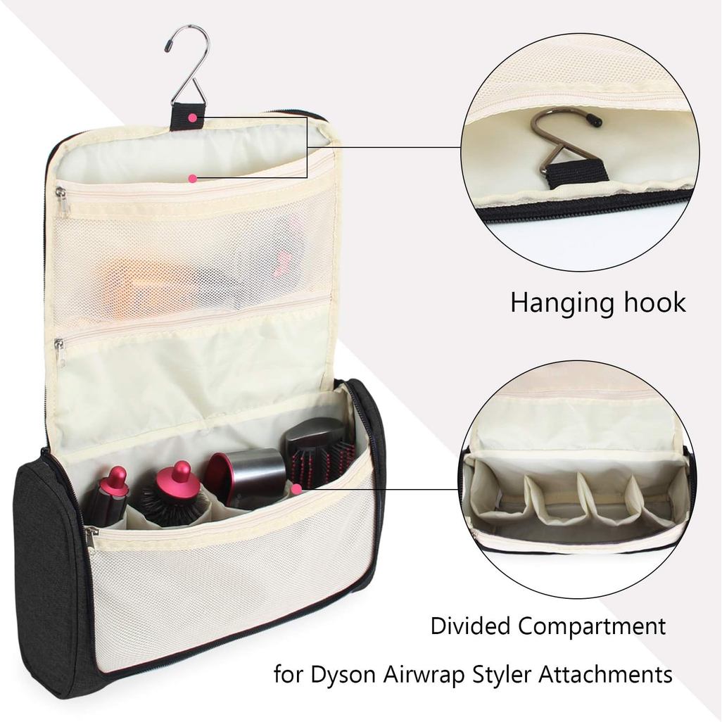 Teamoy Travel Storage Bag เข้ากันได้กับ Dyson Airwrap Styler, Portable Travel Organizer สําหรับ Airw