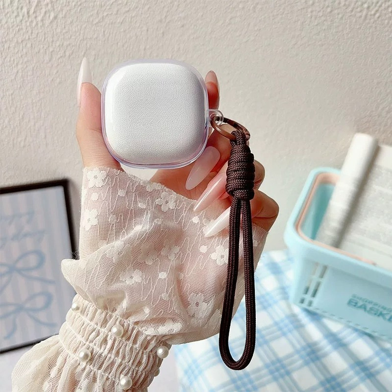 Compatible with Beats Fit Pro Case Transparent TPU Soft Case with Cute Lanyard Pendant Suitable for 