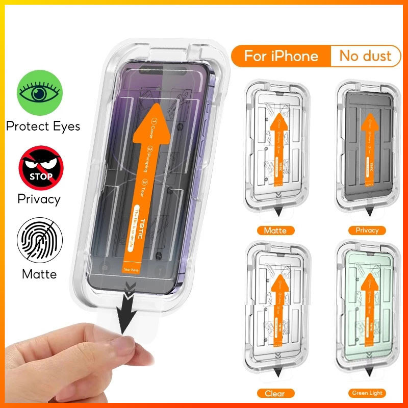 Compatible With iPhone 16 15 14 13 12 11 Pro Max Plus XR X Xs HD Matte Privacy Screen Protector Auto Alignment Easy Inst