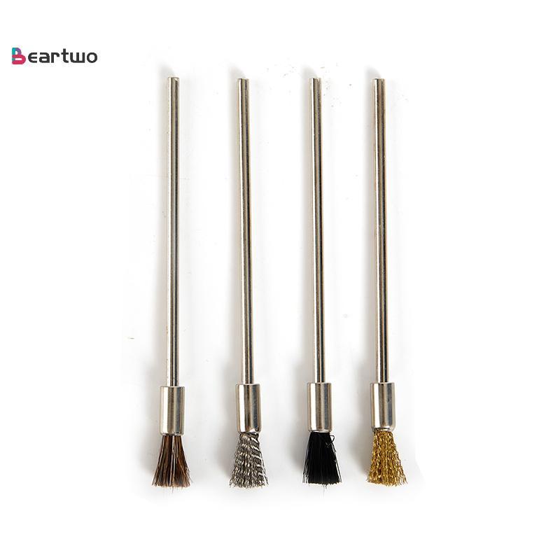 <beartwo-t> ปากกาแปรงลวด 100 มม.ยาว Shank แปรงทําความสะอาดเครื่องมือโรตารี่สนิมกําจัดสี Nice