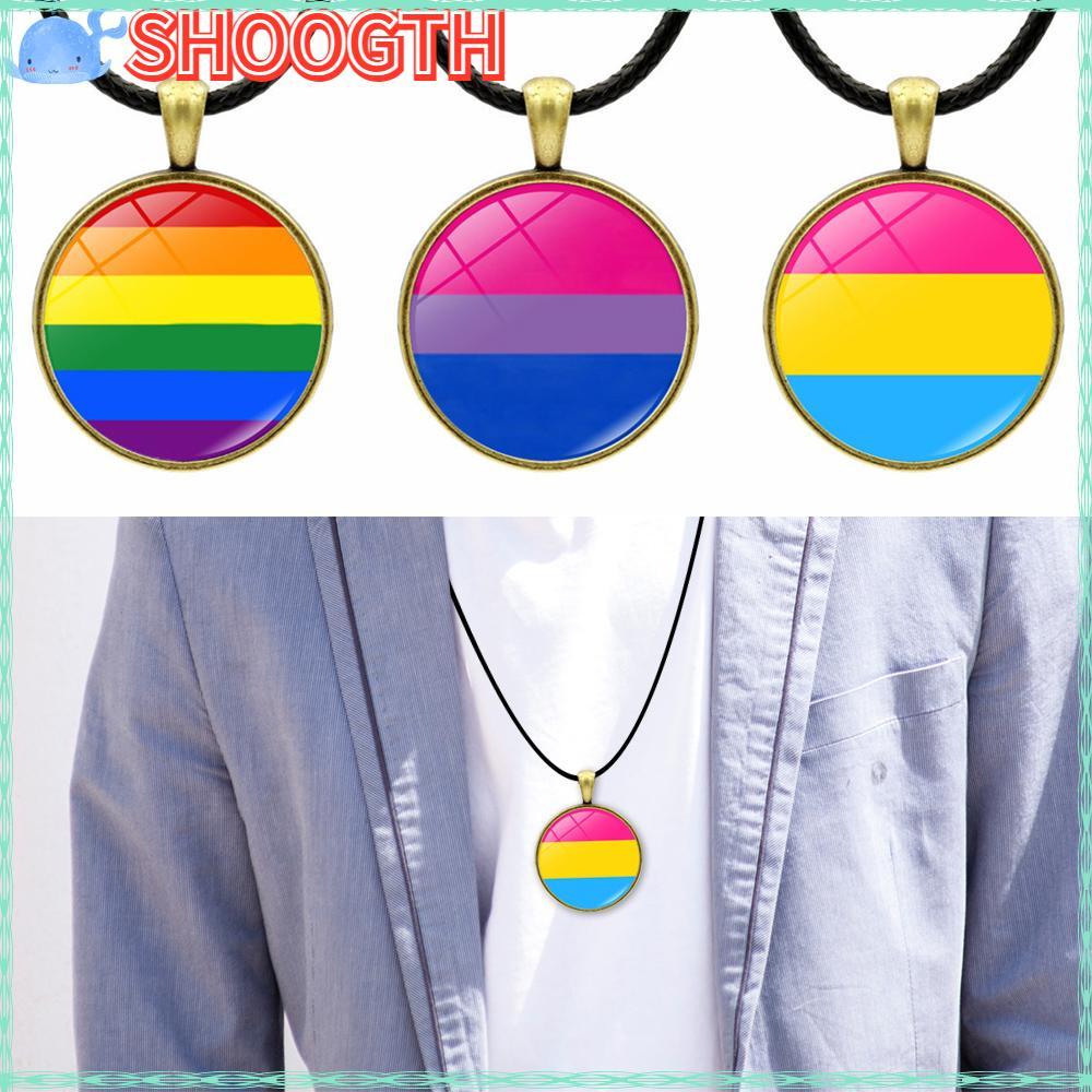 SHOOGTH สร้อยคอสายรุ้งจี้ของขวัญแฟชั่น LGBT
