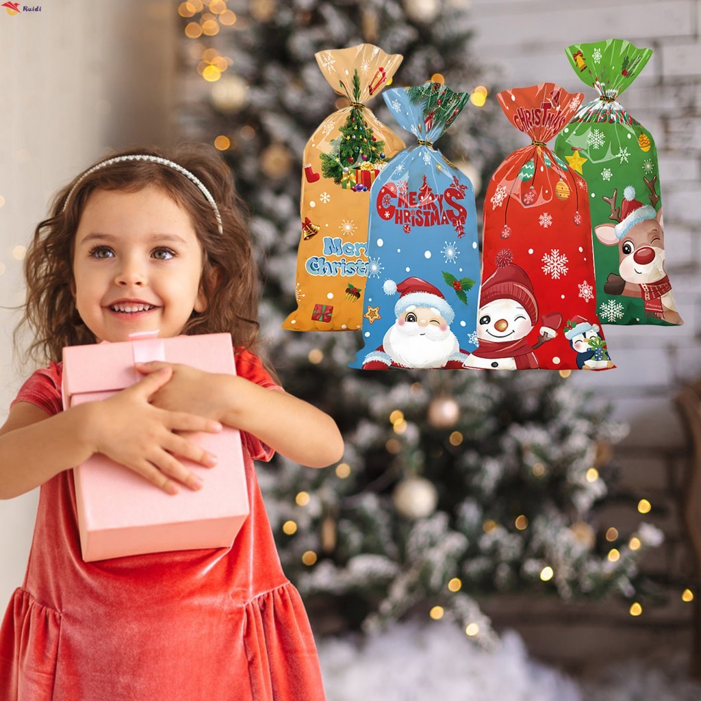 ChristmasS Candy Bags Set - Holiday Party Favors for Popcorn Biscuits Fruits