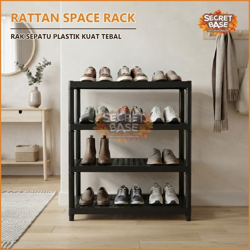 RATTAN SPACE Shoe RACK / Stacking RACK / Shoe Holder / Strong, Aluminium Shoe RACK