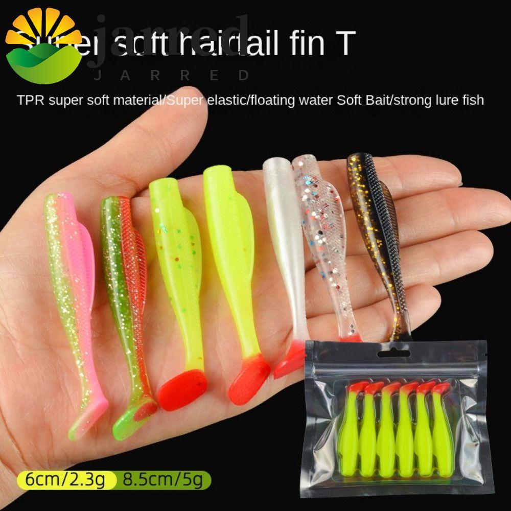 JARRED 1 แพ็ค T-Tail Swim Lures, สีสัน 6/8.5 ซม.ชุดเหยื่อปลอม, อุปกรณ์ตกปลาจําลองซิลิโคนหนอนนุ่ม Soft Lure เหยื่อซิลิโคนอุปกรณ์ทะเล