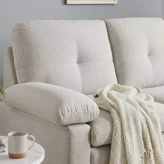 HomeHuk โซฟาผ้า 3 ที่นั่ง รุ่นออกัสต้า - สีน้ำตาลอ่อน