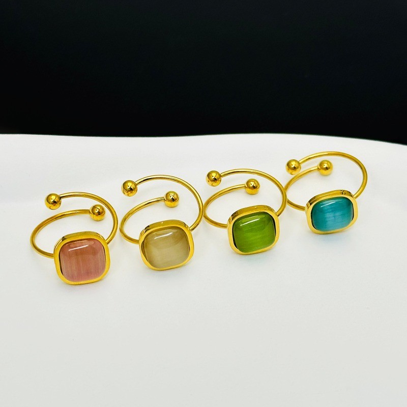 ใหม่ Sugar Cube แหวนผู้หญิง Retro สไตล์จีน Niche Design High-End Feeling ปรับเปิด Index Finger แหวน