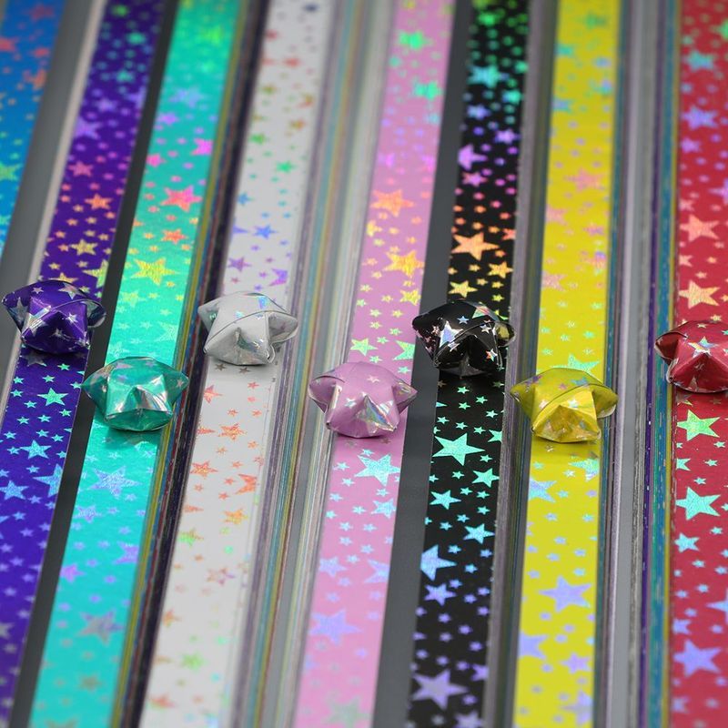 亮光星星条幸运星折纸手工彩纸亮闪闪bulingbuling礼物青春回忆Lucky Star Origami26.7.28