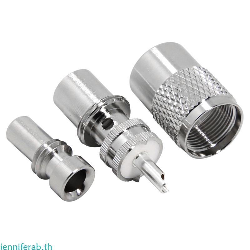 Jenniferab UHF PL259 Solder On Male Plug Connector CB วิทยุ RG8X RG59 RG8 Coax Cable
