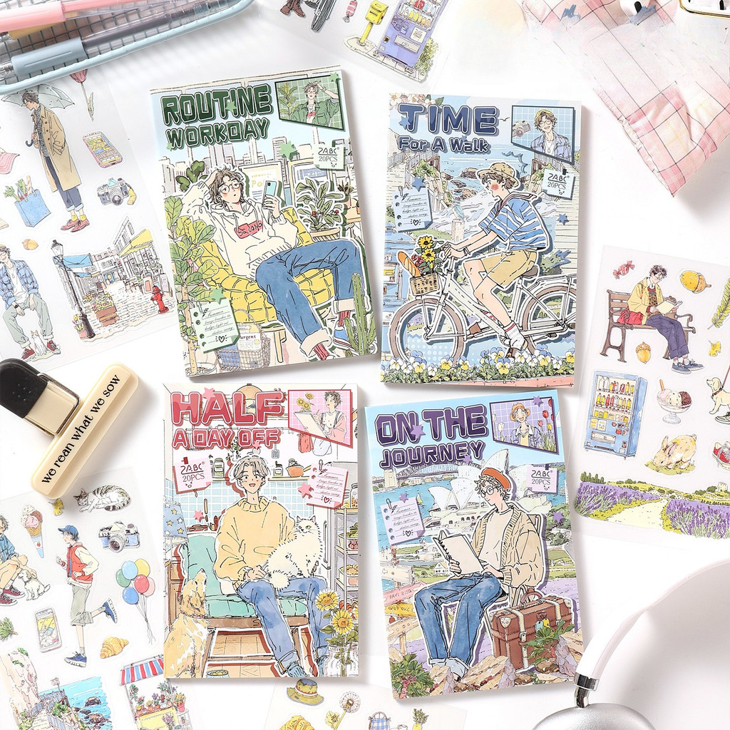 Journamm 20 แผ่นโปร่งใส PET สติกเกอร์หนังสือ Embelishment สติกเกอร์สําหรับ Journaling Scrapbooking Planner ตกแต่ง DIY หัตถกรรม