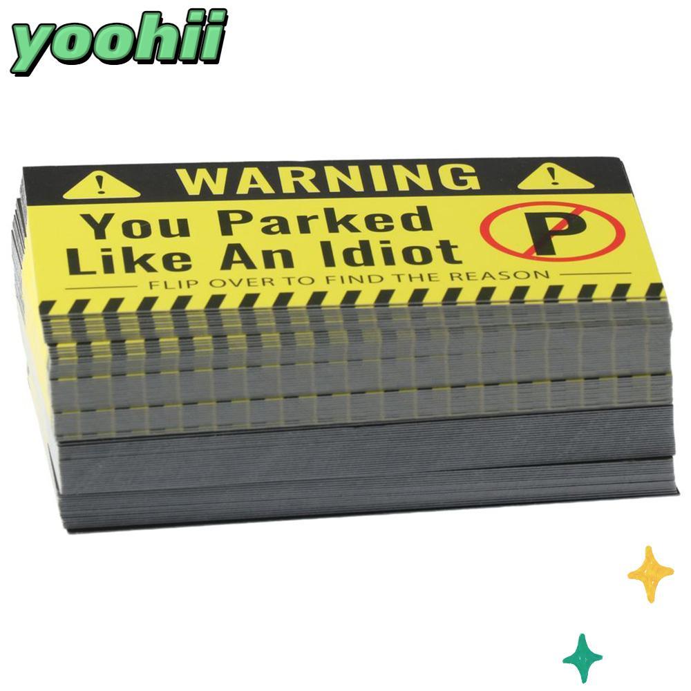 YOOHII 100 ชิ้นที่รถตลก Multi Violation Reasons การ์ดที่จอดรถไม่ดี คุณจอดเช่นการ์ด Idiot 3.5 x 2 นิ้