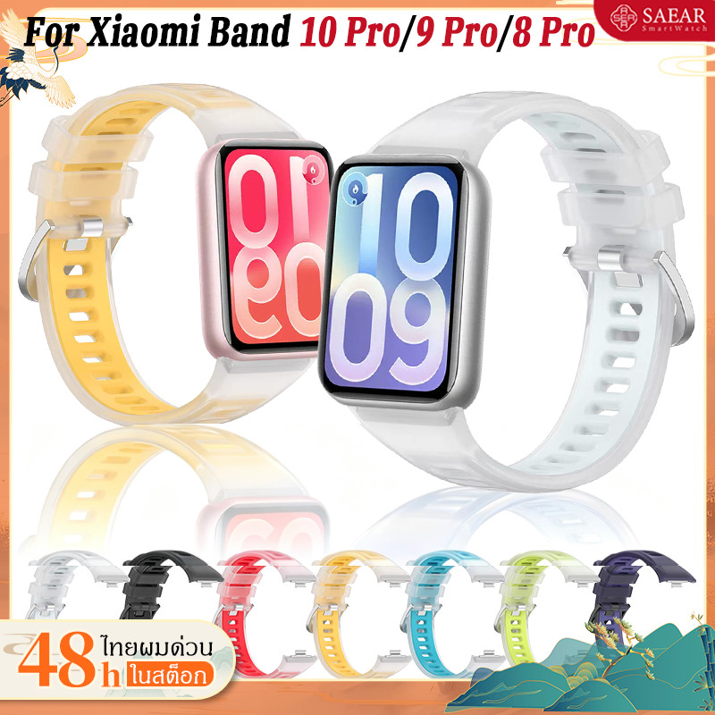 สำหรับ สายนาฬิกา Xiaomi Band 10 Pro/ 9 Pro / 8 Pro สาย สายซิลิโคน Mi Band 10 Pro สายกีฬา Xiaomi Band 9 Pro สายนาฬิกา