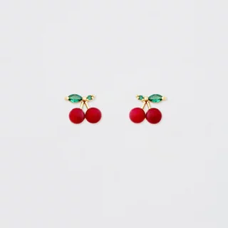 [Pomelo] ต่างหูสตั๊ดรูปเชอร์รี่ / Cherry Stud Earrings