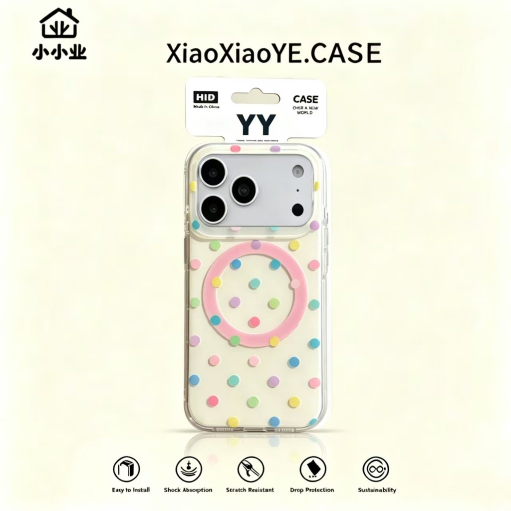 ขั้นสูง IMD Contrast สี Double-layer Wave Point เคสโทรศัพท์แม่เหล็กเหมาะสําหรับ iPhone 17 Pro Max 16 15 14 13 Pro Max ปลอกกันกระแทกเลนส์กล้องป้องกัน Hard ฝาหลัง