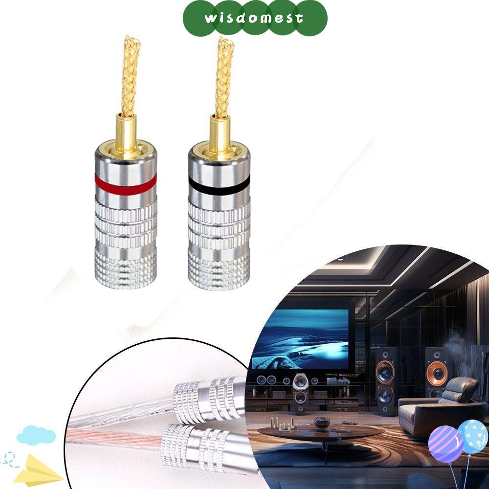 WISDOMEST Musical Sound Banana Plug, สําหรับลําโพงลวด Gold Plated Nakamichi Banana Plug, ลําโพงเครื่องขยายเสียง Pin สกรูประเภทลําโพงสายไฟตัวเชื่อมต่อ