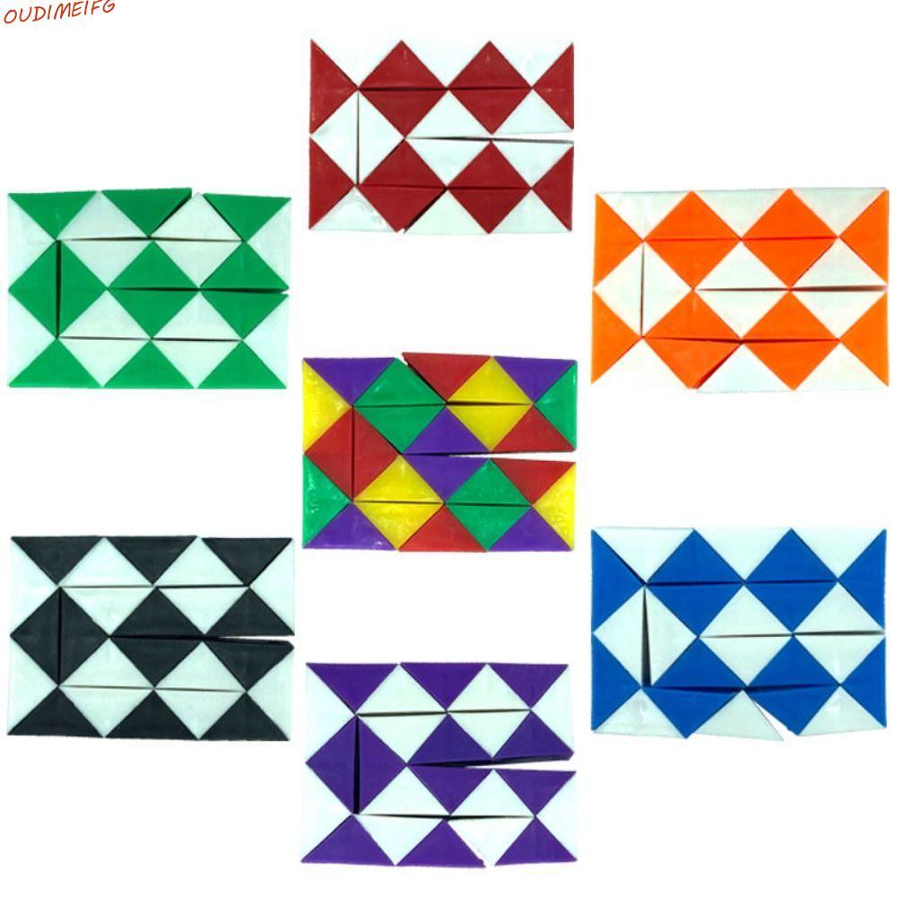 OUDIMEIFG Magic Snake Cube, พับที่ถอดออกได้ 24 ความเร็ว Magic Snake ไม้บรรทัด, 3D ปริศนา Transformab