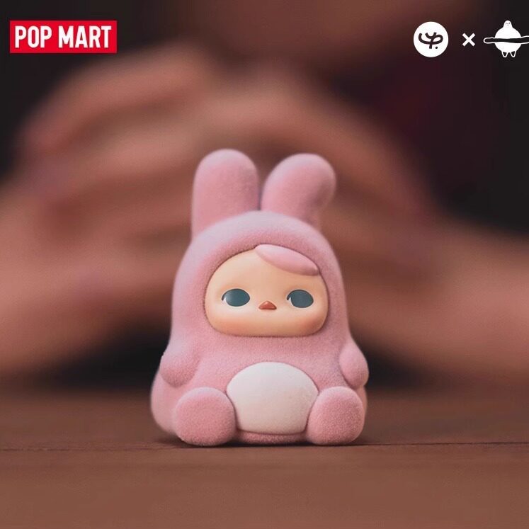 P POPMART POPMART ของแท้ PUCKY PUCKY Animal Bean Series Mystery Box Flocking รูปตกแต่ง