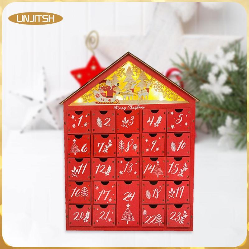 [unjitsh] 24 Day Advent Calendar Wooden 24 Christmas Wooden Advent Calendar for Christmas Adults