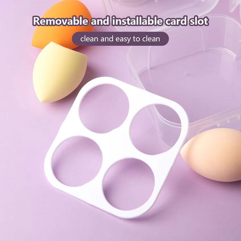 店美美美✨☆Make Up Puff Sponge With Storage Case Set Wet And Dry Beauty Blender Storage Case D9d1