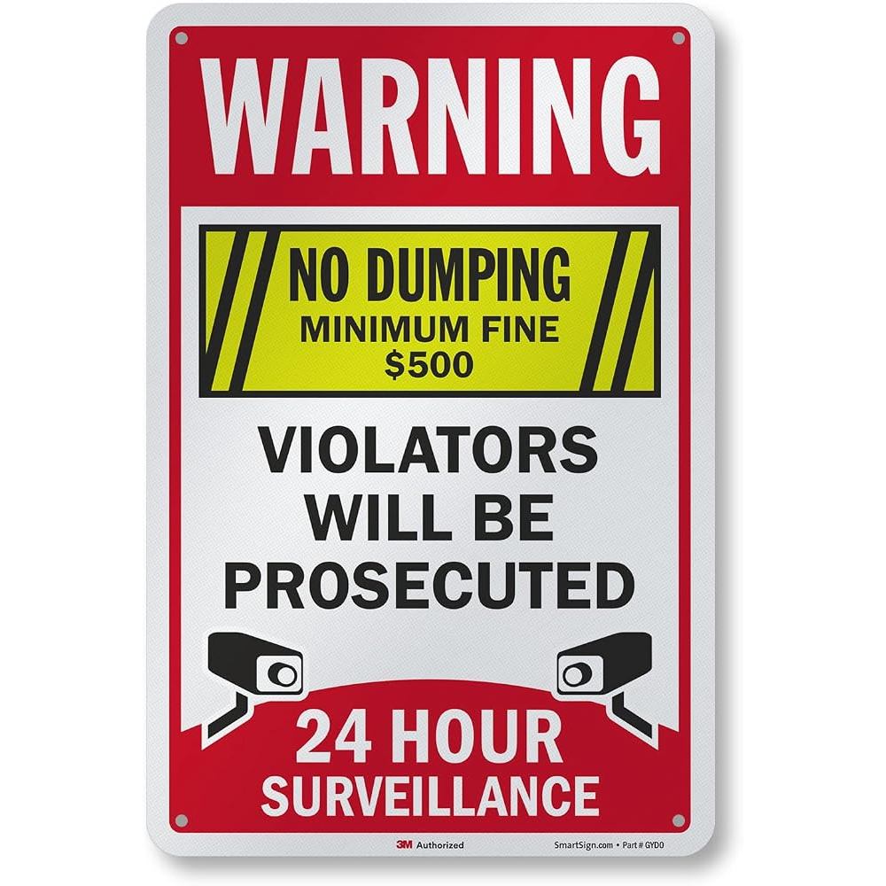 ป้ายดีบุกโลหะ Wall Decor คําเตือนไม่มีการถ่ายโอนข้อมูลขั้นต่ํา Fine USD 500 Violators Prosecuted 24 