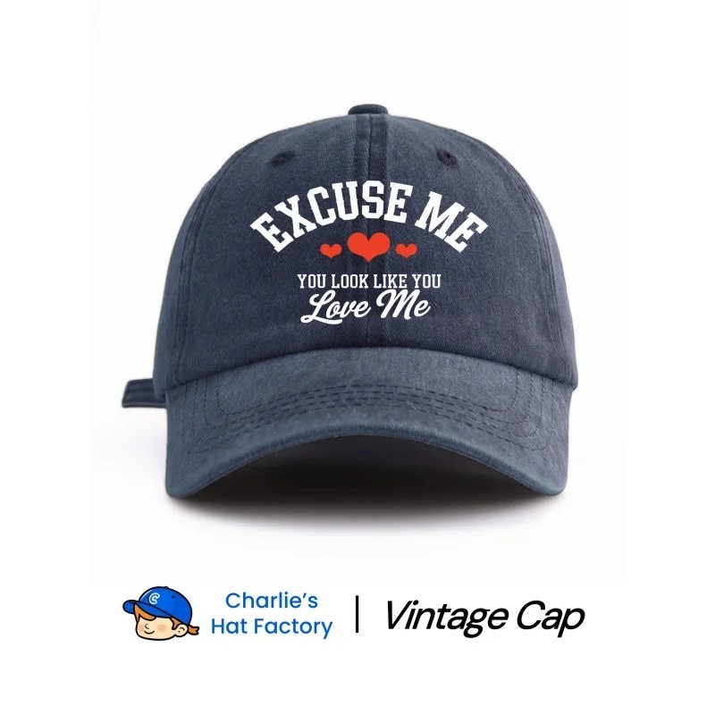 EXCUSE ME พิมพ์ล้างเบสบอลหมวก Casual Stylish Vintage Soft Sweatband ปรับได้