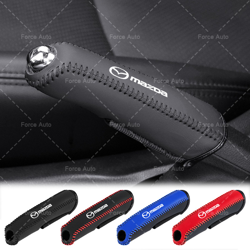1pcs หนังรถ Handbrake Protector Soft Grip รถ Handbrake สําหรับ Mazda 2 3 5 6 2017 CX-4 CX-5 CX-7 CX-