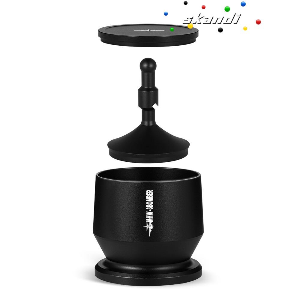 SKANDI Coffee Dosing Cup, Aluminium Alloy Black Blind Shaker, Dosing Ring Portafilter Holder Press E