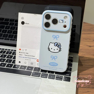 เคสลายแมวและโบว์ สำหรับ iPhone 17 Pro Max 14 16 Plus 15 Pro 13 17 Air 11 12 7 8 Plus Xs มีหลายสีให้เลือก