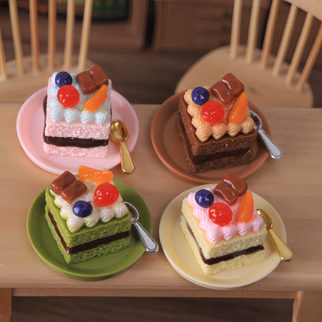 10 ชิ้น/เซ็ตสมจริง Miniature เค้กผลไม้เรซิ่น Flatbacks Charms ครีมมูสแผ่นช้อนสําหรับ DIY เครื่องประดับทําด้วยมือ