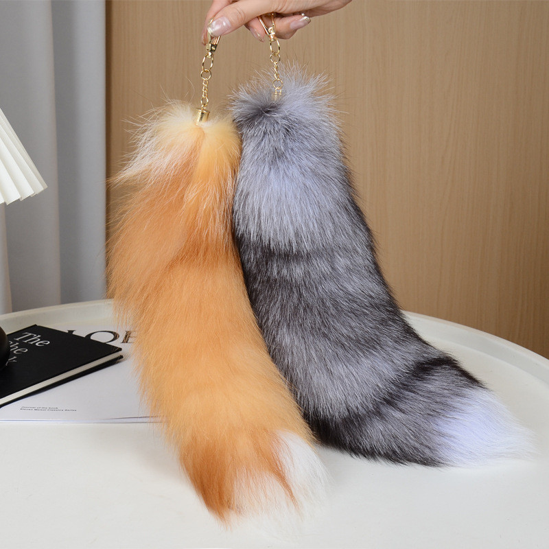 Fox Tail พวงกุญแจสุภาพสตรีกระเป๋าจี้กระเป๋า Plush Props Fox Tail 3HER