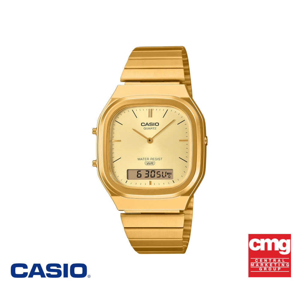 CASIO นาฬิกาข้อมือ CASIO รุ่น AQ-240EG-9ADF สายสเตนเลส สีทอง