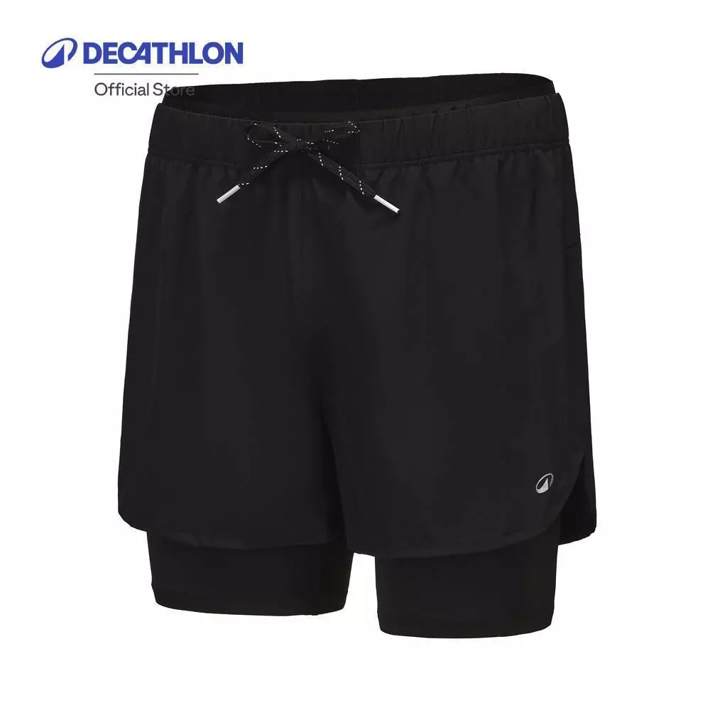 Decathlon Men'S Swimming Boxer Short With Double Layers กางเกงว่ายน้ำทรงบ็อกเซอร์ผ้า 2 ชั้น รุ่น 100 Plus - Black
