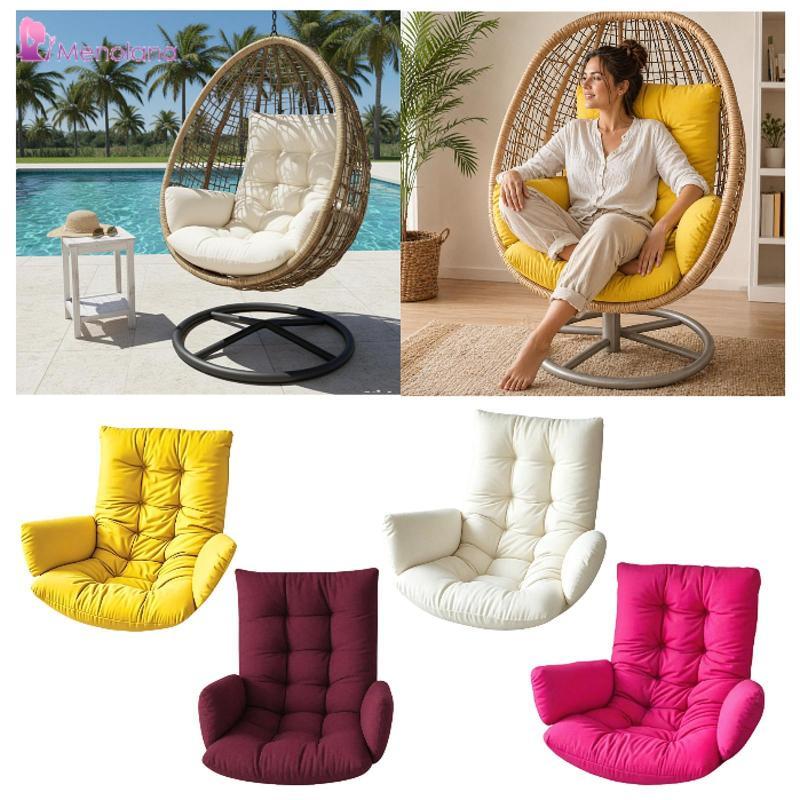 [Menolana] Patio Garden Outdoor Egg Chair Seat Cushion PP Cotton Hammock Chair Pad Breathable Cover 