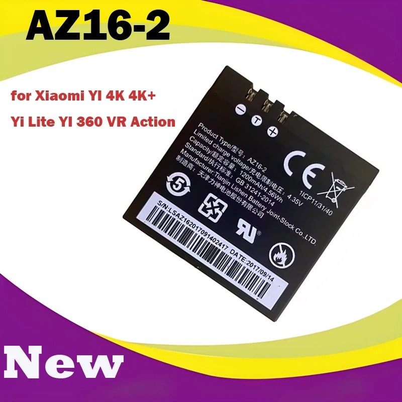 สําหรับ Xiaomi YI 4K 4K + Yi Lite YI 360 VR Action ที่เชื่อถือได้แหล่งพลังงาน AZ16-2 เปลี่ยนแบตเตอรี