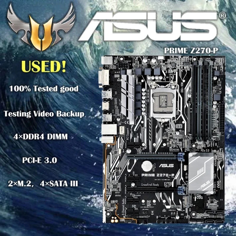 ASUS PRIME Z270-P เมนบอร์ด LGA 1151 DDR4 USB3.1 64GB VGA HDMI