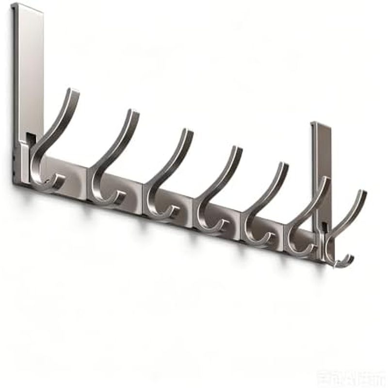 Over The Door Clothes Hanger Aluminium Door Hook Rack With 6/7/8 Hooks For Entryway Bathroom Organiz