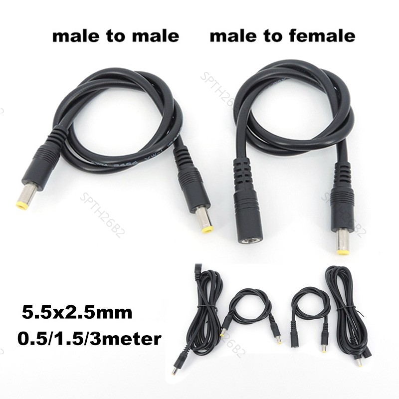 10pcs DC ชายหญิง power supply connector สาย 18awg อะแดปเตอร์ 19 V 24 V สําหรับ strip กล้อง 5.5X2.5 ม